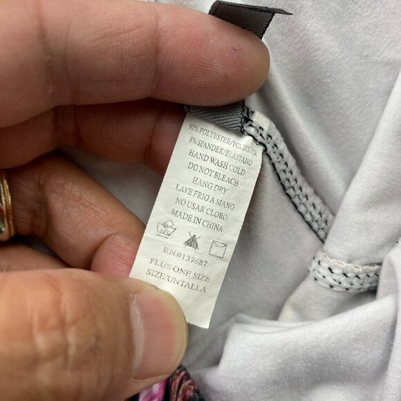 Silver Women's Floral Leggings Plus One Size Stretchable Pants - Picture 4 of 12